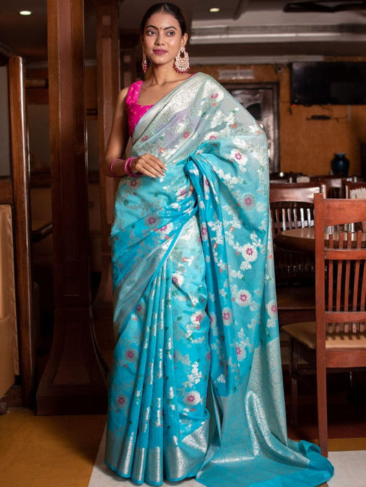 Banarasi Georgette Minakari work saree
