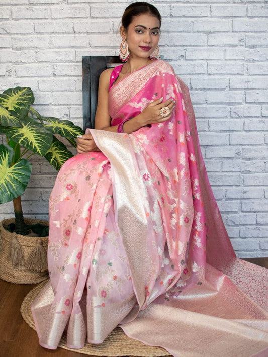 Banarasi Georgette Minakari work saree